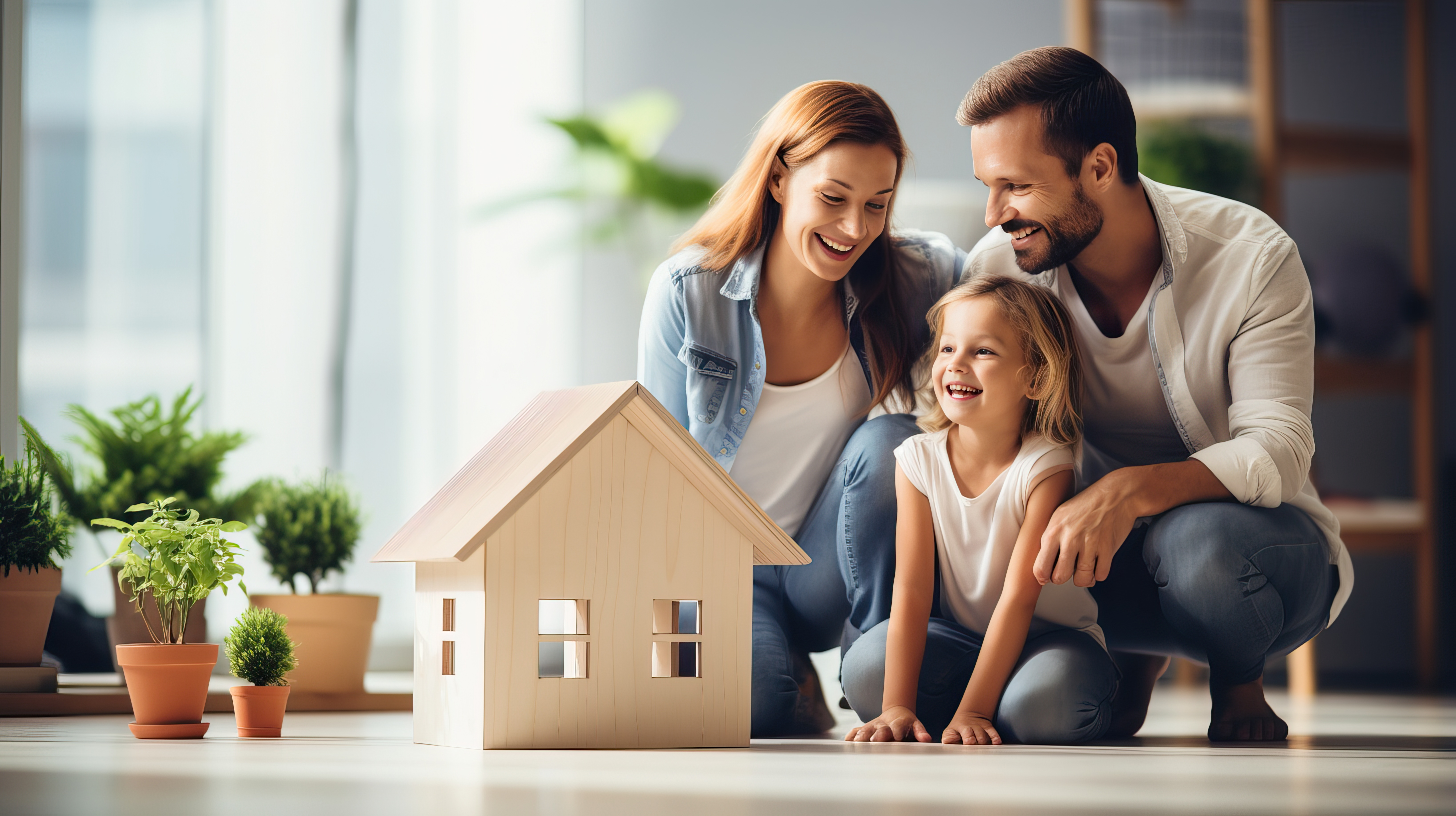 Familie im modernen Zuhause